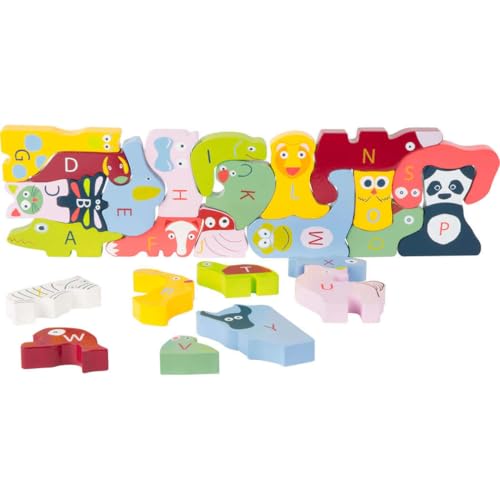 Small Foot Design small Foot ABC-Puzzle Educate aus Holz, 26 Buchstaben mit bunten Gesichtern, tolles Lernspielzeug, ab 3 Jahren, 10869 von small foot design