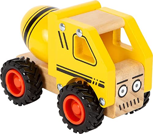 small foot Betonmischer, Spielfahrzeug für Kinder aus Holz, mit gummierten Rädern, ab 18 Monaten, 12286 von Small Foot