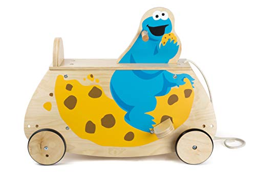 Small Foot 10966 Sesamstrasse Schaukelkeks mit Rädern und Lehne, 100% FSC-Zertifiziert, aus robustem Holz mit dem Krümelmonster Sesame Street Spielzeug, Mehrfarbig von Small Foot