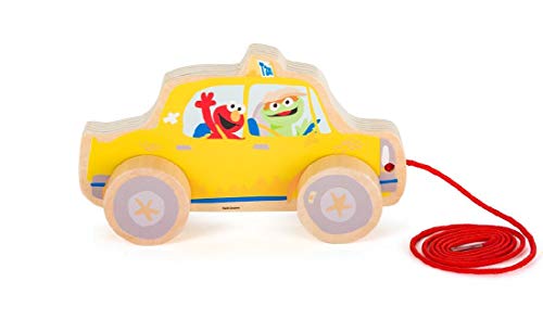 small foot 10979 Sesamstrasse Zieh-Taxi von der Marke Holz, 100% FSC-Zertifiziert, Ziehspielzeug für Kinder ab 1 Jahr Spielzeug, Mehrfarbig von Small Foot