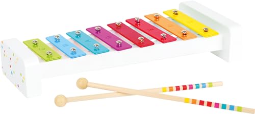 small foot Xylophone "Sound" aus Holz, buntes Musikinstrument für Kinder, mit Notenblättern, ab 18 Monaten, 11117 von Small Foot