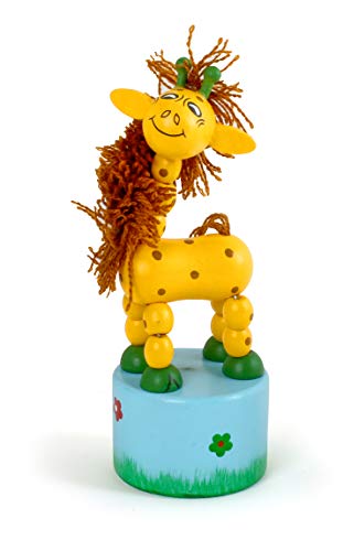 Small Foot 11134 Drückfigur Giraffe aus Holz, FSC 100%-Zertifiziert, Mitgebsel Spielzeug, Mehrfarbig von Small Foot