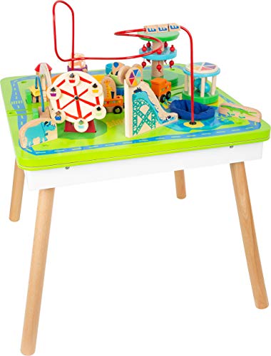 small foot 11434 Spieltisch Freizeitpark 3 in 1, Spiel-und Motorikspaß aus Holz, multifunktional, ab 1 Jahr Toys, Mehrfarbig von Small Foot