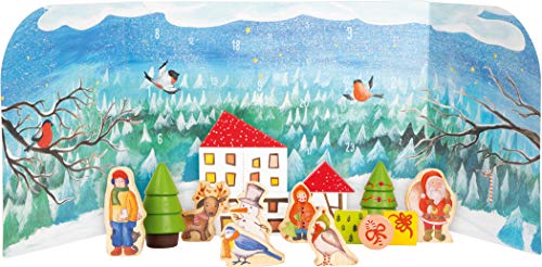 small foot 11675 Adventskalender Winterwald in 3D Kulisse, aus Stabiler Pappe mit Vollholzfiguren, ab 2 Jahren Variety Toys, Mehrfarbig, one Size von Small Foot