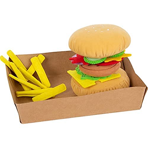 small foot 11686 Stoff-Hamburger mit Pommes, Spiellebensmittel- Set für den Kaufmannsladen, ab 3 Jahren von Small Foot