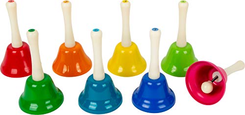 small foot Handglocken-Set, 8 Stück, zur musikalischen Früherziehung, Musikinstrument für Kinder ab 3 Jahren, 11693 von Small Foot