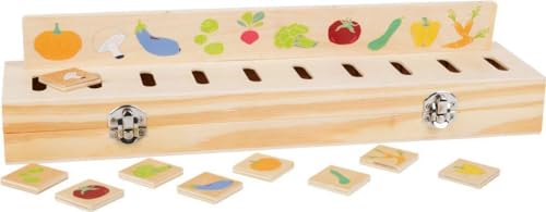 Small Foot Bildersortierbox Educate aus Holz, schult die Form-und Farberkennung, für Kinder ab 3 Jahren, Tiere 11325 von Small Foot