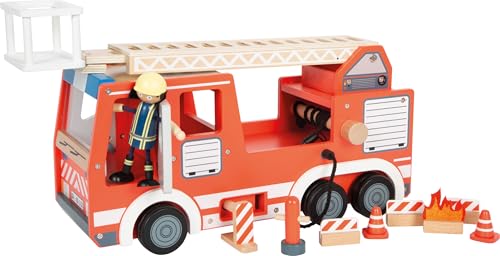 Small Foot Feuerwehrauto aus Holz, mit drehbarer Leiter, Schlauch & Zubehör, Feuerwehr-Spielzeug für Kinder ab 3 Jahren, 12657 Small Foot Feuerwehrauto aus Holz, mit drehbarer Leiter, Schlauch & Zubehör, Feuerwehr-Spielzeug für Kinder ab 3 Jahren, 12657 von Small Foot