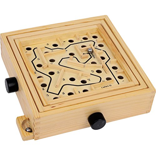 Small Foot Kugellabyrinth, Geschicklichkeitsspiel für Kinder aus Holz, integrierte Lenkung, ab 5 Jahren, 3461 von Small Foot