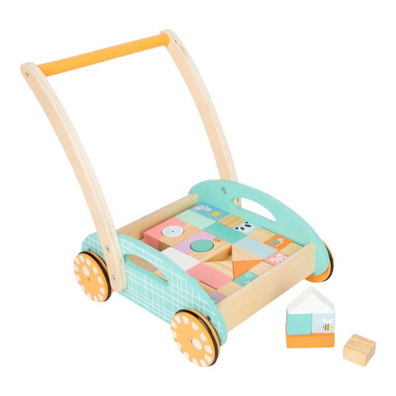 Small Foot Lauflernwagen Pastell mit Bausteinen von Small Foot