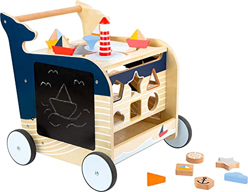 Small Foot Lauflernwagen Wal aus Holz für erste Gehversuche, multifunktional, für Kinder ab 1 Jahr, 11608 von Small Foot