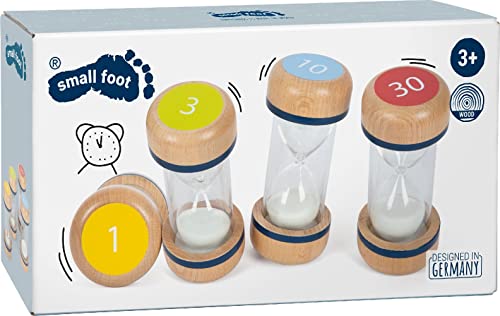 small foot Sanduhren-Set XL "Educate" aus Buchenholz, 4-teiliges Lernspielzeug-Set für Kinder ab 3 Jahre, 12386 von Small Foot