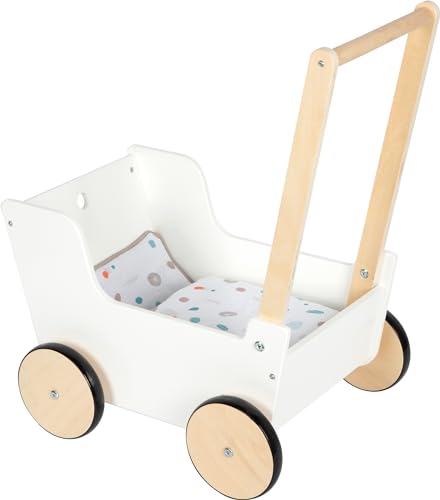 Small Foot Schiebe-und Puppenwagen „Little Button“ aus Holz, inkl. Wendebettwäsche, für Kinder ab 3 Jahren, 12496, 463354 cm von Small Foot