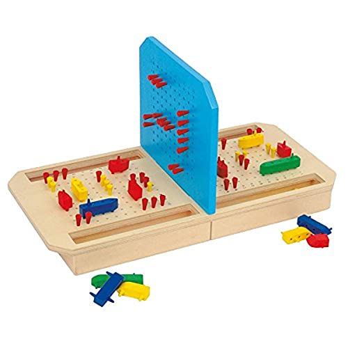 Small Foot Schiffe versenken aus Holz, mit steckbaren Spielelementen, Strategiespiel für Jung und Alt, ab 6 Jahren, Menschen 3457, Rote von Small Foot