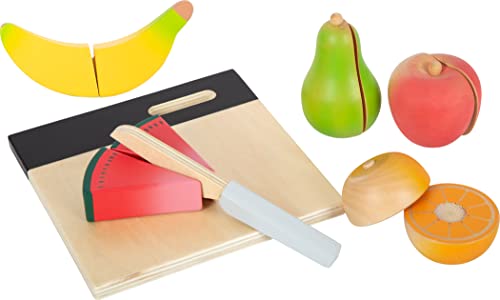 small foot Schneide-Set Obst "fresh" aus Holz, Lebensmittel für Kinderküche, Rollenspielzeug ab 2 Jahren, 12330 von Small Foot