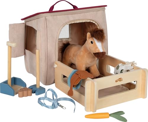 small Foot Spielset Pferd mit Stall und Zubehör in der Tasche, Plüschpferd mit vielseitiger REIT- und Pflegeausstattung, für Kinder ab 2 Jahren, 12731, 12-TLG small Foot Spielset Pferd mit Stall und Zubehör in der Tasche, Plüschpferd mit vielseitiger REIT- und Pflegeausstattung, für Kinder ab 2 Jahren, 12731, 12-TLG von Small Foot