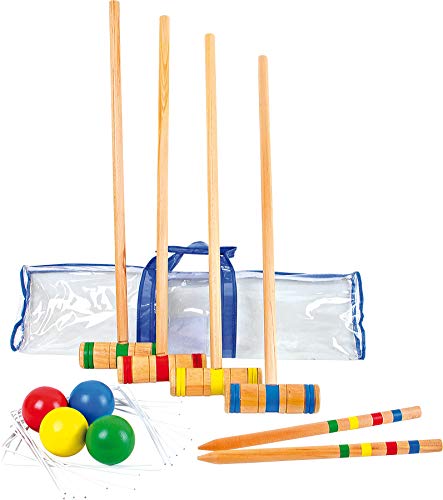 small foot 1050 Krocket-Set / Crocket Set aus Holz, Outdoorspielzeug inkl. Zubehör, 19-teilig, ab 5 Jahren von Small Foot