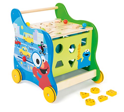 small foot 10969 Sesamstrasse Lauflernwagen FSC 100% Sesame Street Spielzeug, Mehrfarbig, S von Small Foot