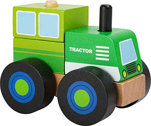 small foot 11073 Konstruktionsfahrzeug Traktor aus Holz, FSC 100%-Zertifiziert Spielzeug, Mehrfarbig von Small Foot