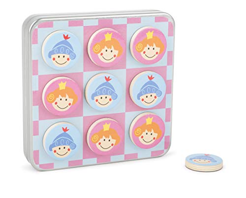 small foot 11118 Magnet Tic Tac Toe Ritter und Prinzessin Spiel, in Einer Metallbox mit magnetischen Spielsteinen, ideal zum Mitnehmen und auf Reisen Spielzeug, Mehrfarbig von Small Foot