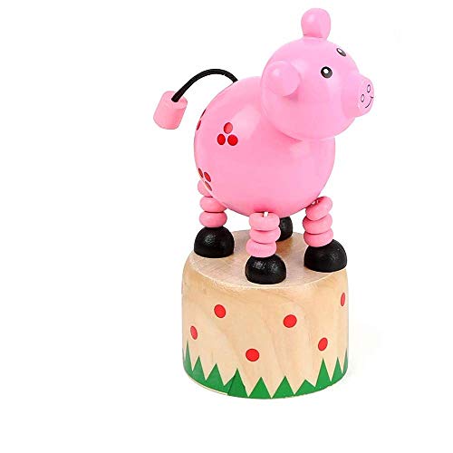 small foot 11156 Drückfigur Schwein aus Holz, FSC 100%-Zertifiziert, Mitgebsel Spielzeug, Mehrfarbig von Small Foot