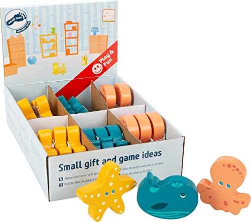 small foot 11662 Display Wasserspielzeug Rassel aus Holz, Babyspielzeug zum Greifen, Badespielzeug für Babys ab 0 Jahren Spielzeug von Small Foot