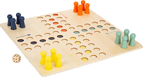 small foot Ludo XL aus Holz für Vier Spieler, Gesellschaftsspiel für die ganze Familie im Großformat, ab 4 Jahren, 11783, Nee von Small Foot