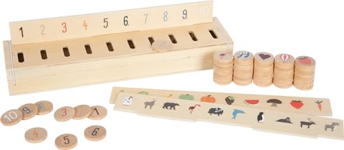 small foot Bildersortierbox aus Holz, 60 Verschiedene Bilder zum Sortieren und Entdecken, für Kinder ab 3 Jahren, 12469 von Small Foot