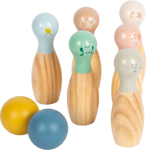 small foot Bowling „Garden Buddies“ aus Holz, Kegelspiel mit Tiermotiven, Kegelspiel für Kinder ab 3 Jahren, 12644 von Small Foot