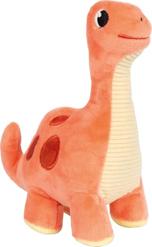 small foot Kuscheltier Dinosaurier rot „Dino“, 19 cm, aus Plüsch und Cord-Stoff, Stofftier als Einschlafhilfe, Plüschtier für Babys und Kleinkinder, 12685 von Small Foot