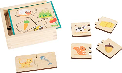 small foot Lernspiel Holzpuzzle Tiere füttern, Motorik-und Lernspielzeug aus Holz, 3 in 1, ab 3 Jahre 11731 von Small Foot