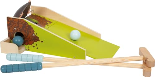 Small Foot Minigolf-Set Maulwurf aus Holz, mit „Schnapp“-Mechanismus, Gartenspielzeug für Kinder ab 3 Jahren, 12439 von Small Foot