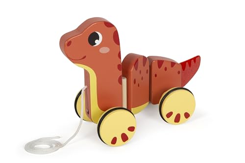 small foot Nachziehtier „Dino“, Nachziehspielzeug aus FSC 100%-zertifiziertem Holz, für Kinder ab 12 Monaten, 12613 von Small Foot