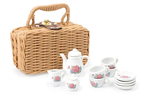 small foot Porzellan-Kaffeeservice im Koffer, 12 Tlg. Set, perfekt geeignet für kleine Puppen, ab 3 Jahren, 11274 von Small Foot