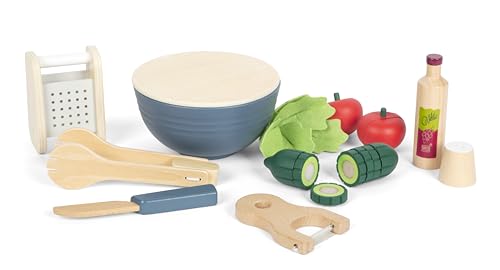 small foot Schneide-Set Salat „Fresh“ aus Holz, Lebensmittel-Spielzeug für Kinderküche, für Kinder ab 3 Jahren, 12612 von Small Foot