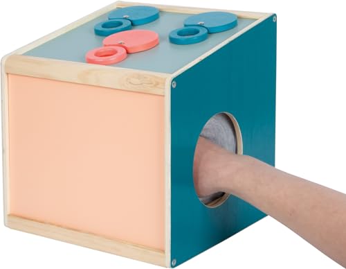 Small Foot Sinnes-und Fühlbox „Sensory“, Holzbox zum Sehen, Hören, Riechen und Tasten, für Kinder ab 3 Jahren, 12466, S von Small Foot