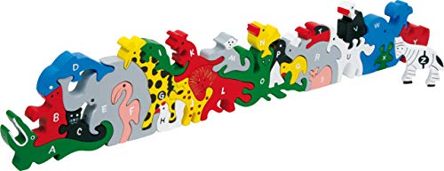 small foot Steckpuzzle Zahlentiere aus Holz, einfach Buchstaben und Zahlen Lernen, ab 5 Jahren, 2841 Puzzle von Small Foot