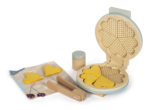 small foot Waffeleisen-Set „Tasty“ aus Holz, Zubehör für die Spielküche, Küchen-Spielset für Kinder ab 3 Jahren, 12492 von Small Foot