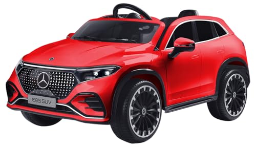 Smart BeBe Kinder Elektroauto Mercedes Benz EQS SUV mit 12V Batterie Bluetooth Fernsteuerung LED Lichter MP3 Player 3-6 Jahre (Rot) von Smart BeBe