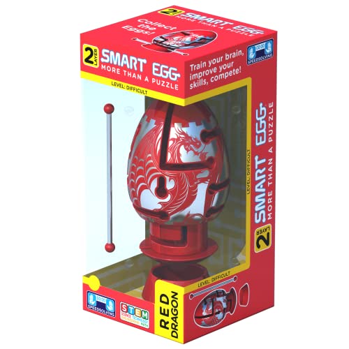 Smart Egg Red Dragon - 3D-Labyrinth-Puzzle, schwieriges Gehirn-Teaser für Puzzle-Liebhaber (Level 2 von 3, ab 8 Jahren) – Herausforderung und Spaß beim Lösen des Labyrinths im Ei von Smart Egg