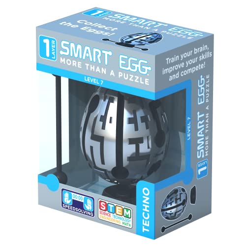 Smart Egg Techno: 3D-Labyrinth-Puzzle und Lernspielzeug für Kinder, Level 7 (einfach) in einer Reihe von Gehirnpuzzles – Herausforderung und Spaß, das Labyrinth im Inneren des Eies zu lösen von Smart Egg