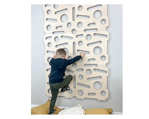 Kletterwandpaneele für Kinder – Baltisches Birkensperrholz, glatt geschliffen, sicher und umweltfreundlich, DIY Indoor Kletterwand für Kinder, unbeschichtet & natürliches Finish von Smart Fox Wood