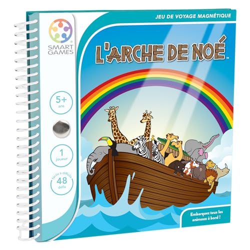 Smartgames - Die Arche Noah – magnetisches Reisespiel – Begeben Sie alle Tiere an Bord – 48 Herausforderungen in verschiedenen Stufen – 1 Spieler – ab 5 Jahren von SmartGames