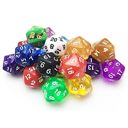 SmartDealsPro 10 Packung mit Zufällig Farbe D20 Polyhedral Würfel DND RPG MTG Tisch Spiele von SmartDealsPro