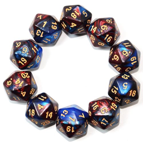 SmartDealsPro Polyedrische D20-Würfel für DND-RPG-MTG-Tischspiele, 20-seitig, 10 Stück (Farbe 14) von SmartDealsPro