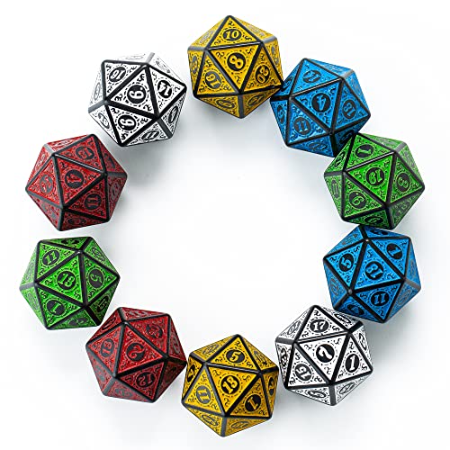 SmartDealsPro Polyedrische D20-Würfel für DND-RPG-MTG-Tischspiele, 20-seitig, 10 Stück (Farbe 5) von SmartDealsPro