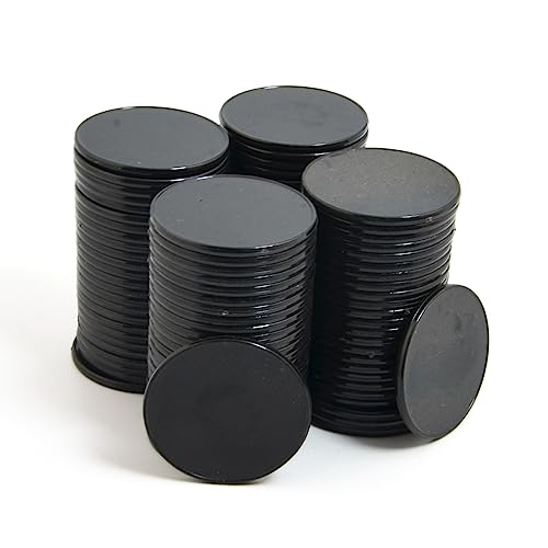 Smartdealspro 100 Stück 32 mm undurchsichtige Kunststoff-Lernzähler Disks Mini-Poker-Chips, Spielsteine mit Aufbewahrungsbox, Schwarz von SmartDealsPro