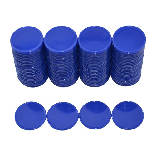 SmartDealsPro Set mit 100 25 mm undurchsichtigen Kunststoff-Zählzählern Poker-Chips mit Aufbewahrungsbox (blau) von SmartDealsPro