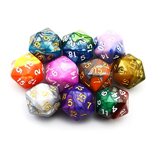 Smartdealspro Polyedrische D20-Würfel, 20-seitig, für DND, RPG, MTG, Tischspiel, Farbe 2, 10 Stück von SmartDealsPro