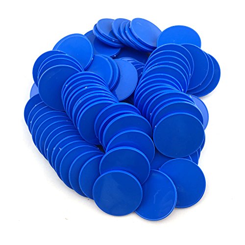 Smartdealspro Set mit 100 undurchsichtigen Kunststoff-Poker-Chips, Lernzähler, Spielsteine mit Aufbewahrungsbox, 40 mm, Blau von SmartDealsPro